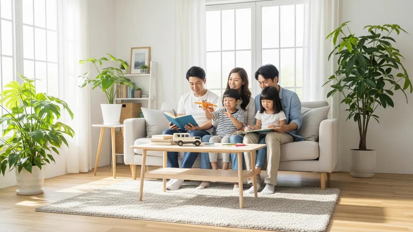 Boost Your Home's Air Quality with Expert Air Duct Cleaning 4 Family enjoying a clean and healthy indoor environment after duct cleaning